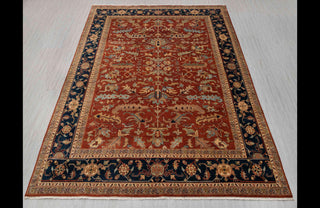 10x14 Classic Indo Persian Serapi Mahal Red Beige Hand Knotted 100% Wool Rug,