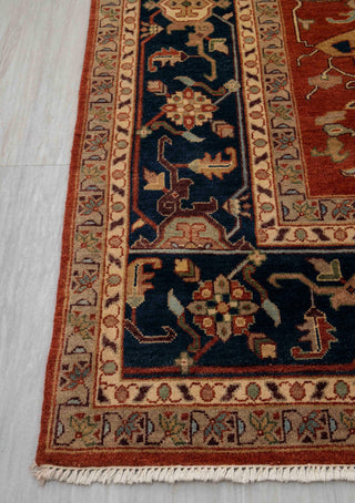 10x14 Classic Indo Persian Serapi Mahal Red Beige Hand Knotted 100% Wool Rug,