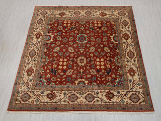 9x9 Square Red Beige Persian Reproduction Soft Quality Wool Hand Knotted Rug , MT-20