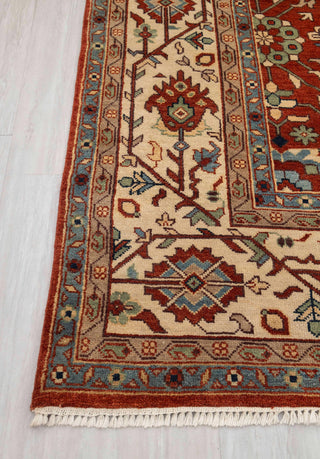9x9 Square Red Beige Persian Reproduction Soft Quality Wool Hand Knotted Rug , MT-20