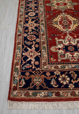 8x10 Red Blue Karaje Plush High Quality Soft Wool Hand Knotted Rug I Mt-64