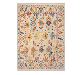 12x17 Ivory Turkish Oushak Hand Knotted Wool Rug