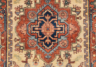 2.6x10 Foot Beige Red Antique Look Serapi Persian Reproduction Runner Rug Hand Knotted Wool Soft, Thick and Plush Feel #G-11478