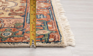 2.6x10 Foot Beige Red Antique Look Serapi Persian Reproduction Runner Rug Hand Knotted Wool Soft, Thick and Plush Feel #G-11478