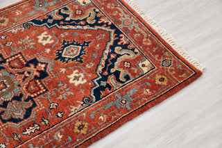 2.6x10 Foot Red Serapi Persian Reproduction Runner Rug Hand Knotted Wool Soft, Thick and Plush Feel #G-11477