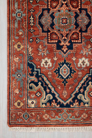 2.6x10 Foot Red Serapi Persian Reproduction Runner Rug Hand Knotted Wool Soft, Thick and Plush Feel #G-11477