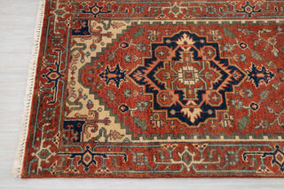2.6x10 Foot Red Serapi Persian Reproduction Runner Rug Hand Knotted Wool Soft and Plush Feel #G-11476