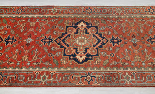 2.6x10 Foot Red Serapi Persian Reproduction Runner Rug Hand Knotted Wool Soft and Plush Feel #G-11476