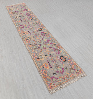 2.6x12 Foot Oushak Runner Rug Hand Knotted Wool Soft, Thick and Plush Feel #G-11473