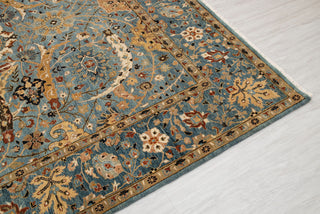 8x10 Blue Modern Persian Rug Oushak Turkish Design Hand Knotted Hand Spun Wool Rug