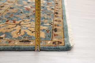 8x10 Blue Modern Persian Rug Oushak Turkish Design Hand Knotted Hand Spun Wool Rug