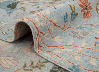 6x9 Light Blue Colorful Birds Garden Fine Quality Soft Hand Knotted Wool Rug JC-6372