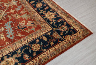10x14 Classic Indo Persian Serapi Mahal Red Beige Hand Knotted 100% Wool Rug,