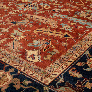 Rezas - 10x14 Premium Hand-Knotted Rust Red Oushak Rug