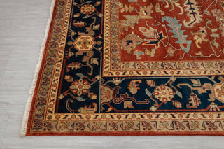 10x14 Classic Indo Persian Serapi Mahal Red Beige Hand Knotted 100% Wool Rug,