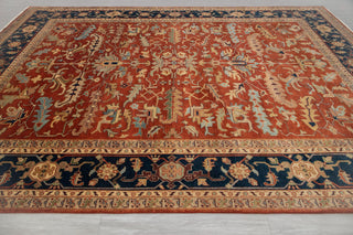 10x14 Classic Indo Persian Serapi Mahal Red Beige Hand Knotted 100% Wool Rug,