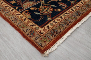 10x14 Classic Indo Persian Serapi Mahal Red Beige Hand Knotted 100% Wool Rug,