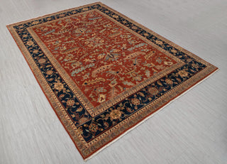10x14 Classic Indo Persian Serapi Mahal Red Beige Hand Knotted 100% Wool Rug,