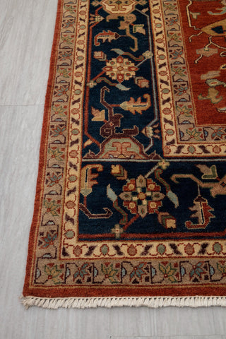 10x14 Classic Indo Persian Serapi Mahal Red Beige Hand Knotted 100% Wool Rug,