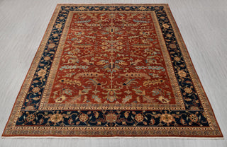 10x14 Classic Indo Persian Serapi Mahal Red Beige Hand Knotted 100% Wool Rug,