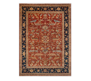 Rezas - 10x14 Premium Hand-Knotted Rust Red Oushak Rug