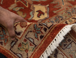 10x14 Classic Indo Persian Serapi Mahal Red Beige Hand Knotted 100% Wool Rug,