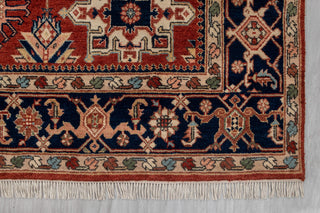 8x10 Red Blue Karaje Plush High Quality Soft Wool Hand Knotted Rug I Mt-64