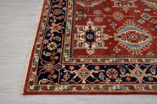 8x10 Red Blue Karaje Plush High Quality Soft Wool Hand Knotted Rug I Mt-64