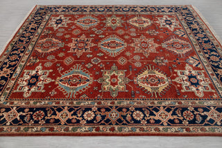 8x10 Red Blue Karaje Plush High Quality Soft Wool Hand Knotted Rug I Mt-64