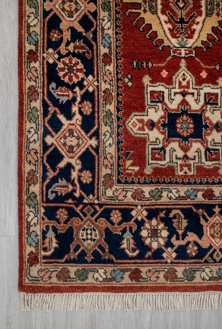 8x10 Red Blue Karaje Plush High Quality Soft Wool Hand Knotted Rug I Mt-64