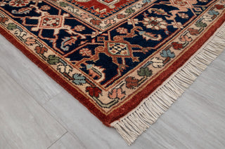 8x10 Red Blue Karaje Plush High Quality Soft Wool Hand Knotted Rug I Mt-64