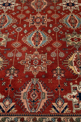 8x10 Red Blue Karaje Plush High Quality Soft Wool Hand Knotted Rug I Mt-64