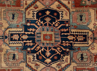 10x10 Square Rug Red Beige Classic Serapi Rug High Quality Hand Knotted 100% WOOL Rug, Rug-Mt-17