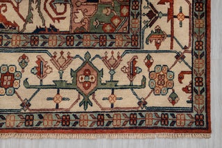 10x10 Square Rug Red Beige Classic Serapi Rug High Quality Hand Knotted 100% WOOL Rug, Rug-Mt-17