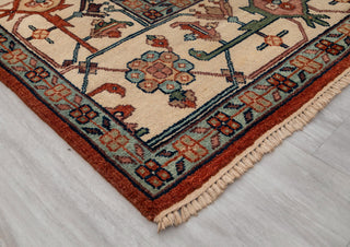 10x10 Square Rug Red Beige Classic Serapi Rug High Quality Hand Knotted 100% WOOL Rug, Rug-Mt-17
