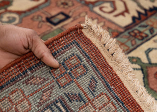 10x10 Square Rug Red Beige Classic Serapi Rug High Quality Hand Knotted 100% WOOL Rug, Rug-Mt-17