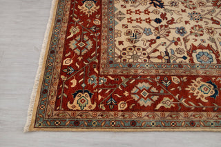 9x9 Square Rug Cream Persian Rust Plush Soft Feel Quality Wool Hand Knotted Rug , MT-25