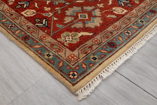 9x9 Square Rug Cream Persian Rust Plush Soft Feel Quality Wool Hand Knotted Rug , MT-25