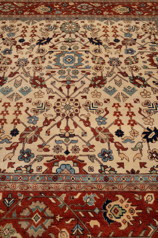 9x9 Square Rug Cream Persian Rust Plush Soft Feel Quality Wool Hand Knotted Rug , MT-25