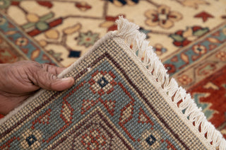 9x9 Square Rug Cream Persian Rust Plush Soft Feel Quality Wool Hand Knotted Rug , MT-25