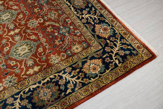 9x9 Square Rug Persian Style Inspired Cream Red Blue Persian High Quality Handmade Wool Rug | Mt-24