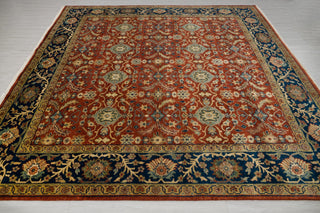 9x9 Square Rug Persian Style Inspired Cream Red Blue Persian High Quality Handmade Wool Rug | Mt-24
