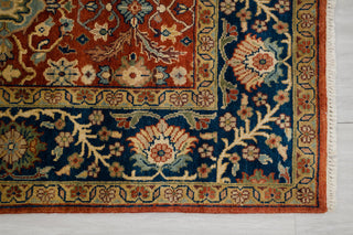 9x9 Square Rug Persian Style Inspired Cream Red Blue Persian High Quality Handmade Wool Rug | Mt-24