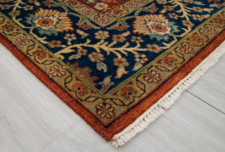 9x9 Square Rug Persian Style Inspired Cream Red Blue Persian High Quality Handmade Wool Rug | Mt-24