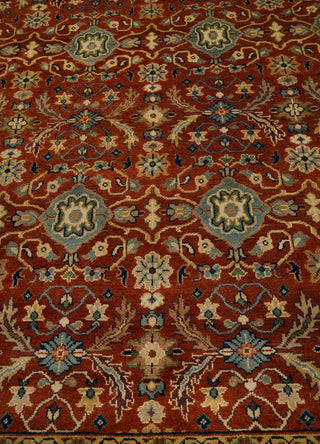 9x9 Square Rug Persian Style Inspired Cream Red Blue Persian High Quality Handmade Wool Rug | Mt-24