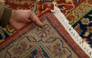 9x9 Square Rug Persian Style Inspired Cream Red Blue Persian High Quality Handmade Wool Rug | Mt-24