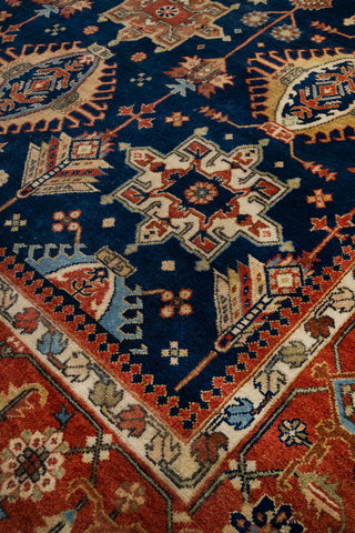 9x12 Blue Rust Antique Reproduction Persian Karaje High Quality Rug Hand Knotted, MT-9
