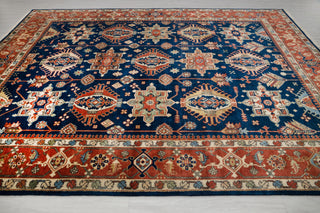 9x12 Blue Rust Antique Reproduction Persian Karaje High Quality Rug Hand Knotted, MT-9