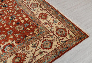 9x9 Square Red Beige Persian Reproduction Soft Quality Wool Hand Knotted Rug , MT-20