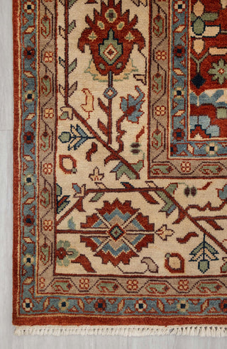 9x9 Square Red Beige Persian Reproduction Soft Quality Wool Hand Knotted Rug , MT-20